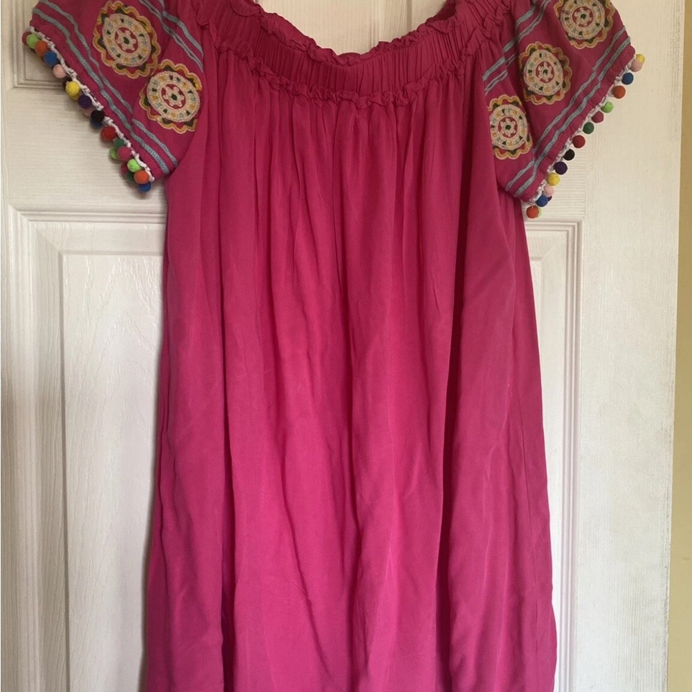 Entro Vibrant off the shoulder dress
